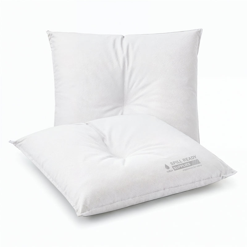 Oil Absorbent Pillows 18x18in 12-Pack | Industrial Spill Containment Pillows for Oil Water Coolant | Reusable