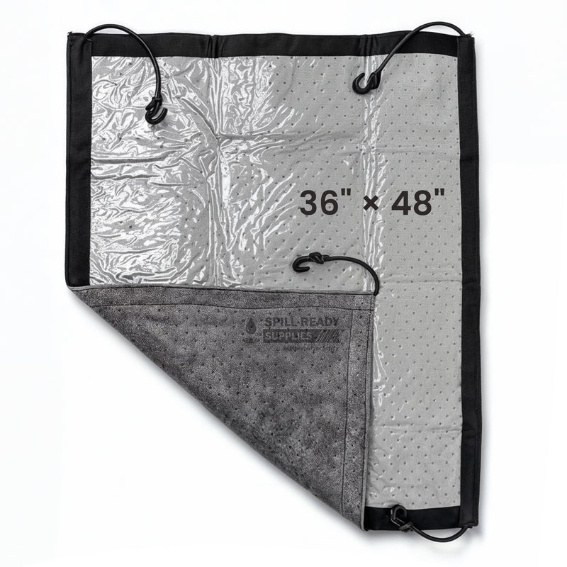 Spill Soaker Pad 36" × 48" with 1.3 Gallon Absorbent capacity | Equipment Drip Pad | Floor Protection for Leaks and Drips