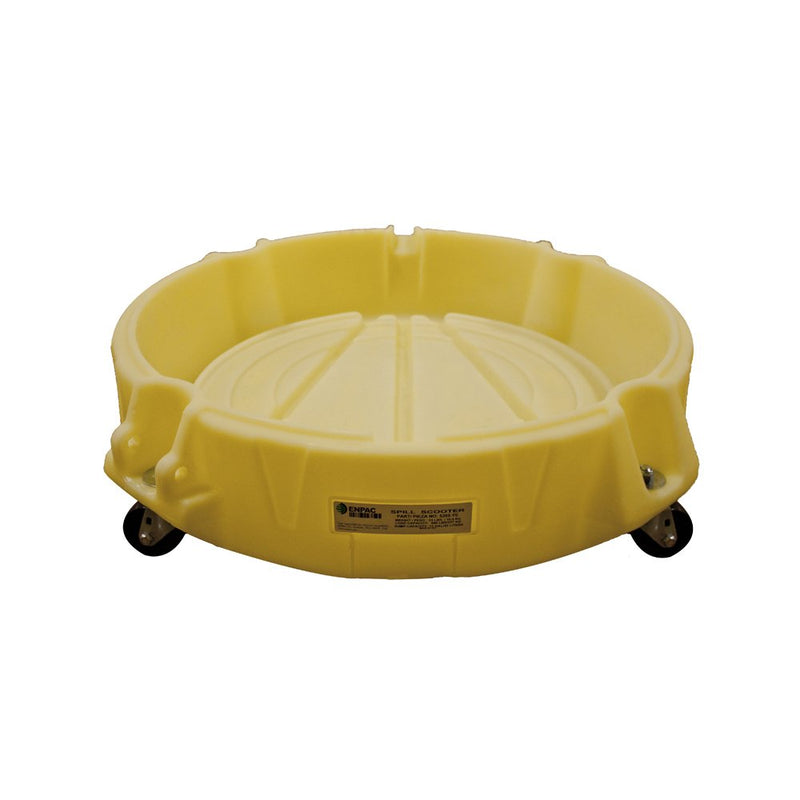 ENPAC Spill Containment Scooter, Yellow, 100% polyethylene, 500 lbs. Capacity, Molded Pour Spout