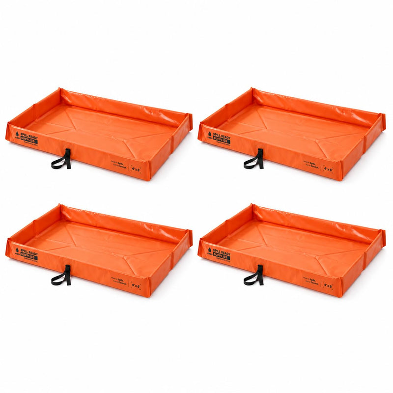 4-Pack 4' x 6' orange foam wall spill containment berm, 22 oz PVC