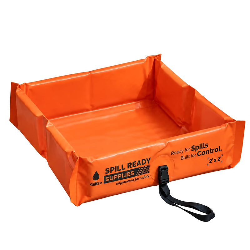 2' x 2' orange foam wall spill containment berm, 22 oz PVC