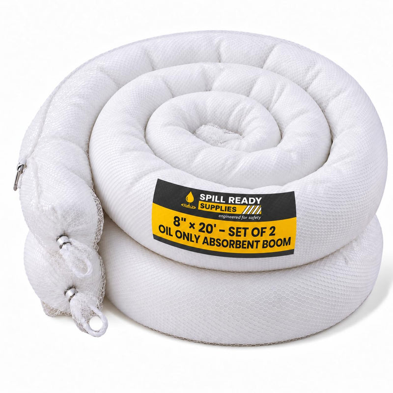 Oil Only Absorbent Boom 8 in x 20 ft 2-pack
