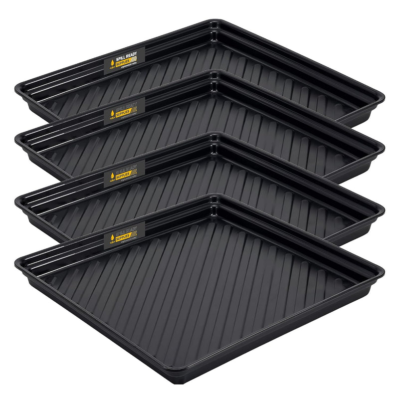 4-pack black spill containment drip trays 47 x 47 in, 40 gallon