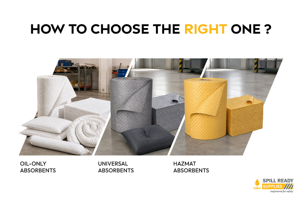 Oil-Only vs Universal vs Hazmat Absorbents: How to Choose the Right One
