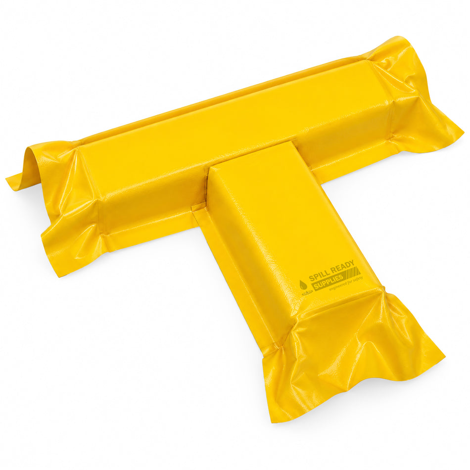 T-Connector for Modular Spill Berm, 17" x 5.5" x 2" – 3-Way Spill Barrier Junction