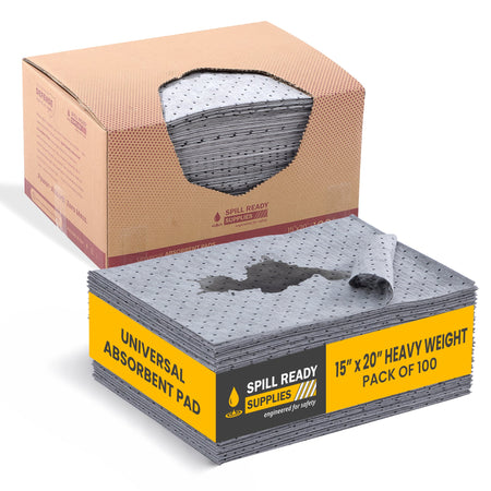 Universal Absorbent Pads 15in x 20in Gray Heavyweight