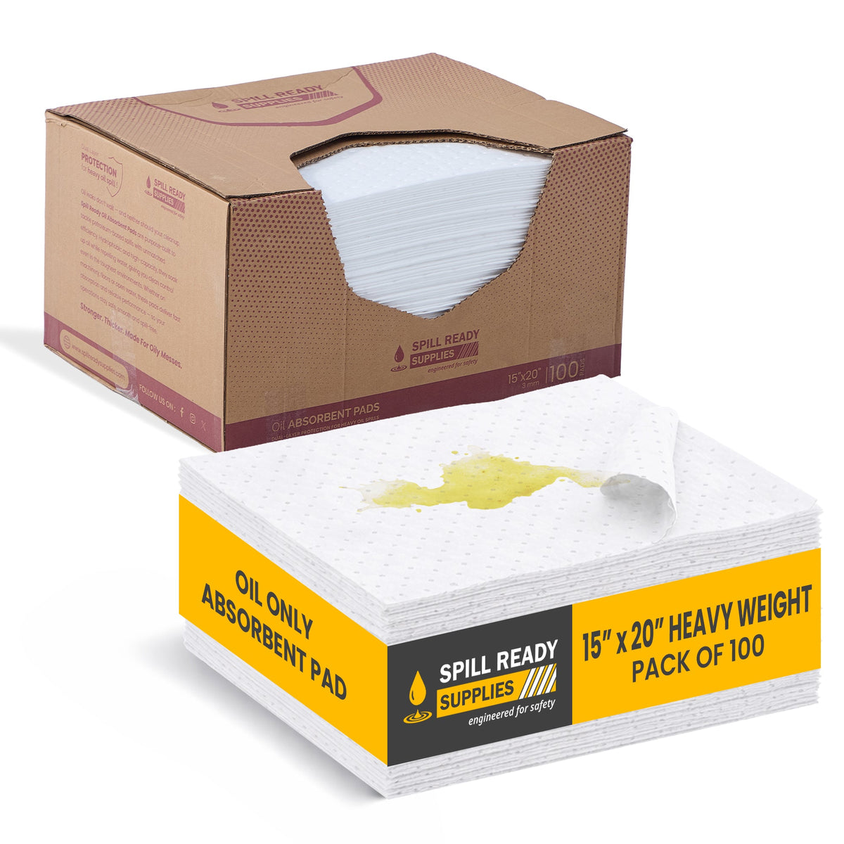 Oil-Only Absorbent Pads 15in x 20in 3mm