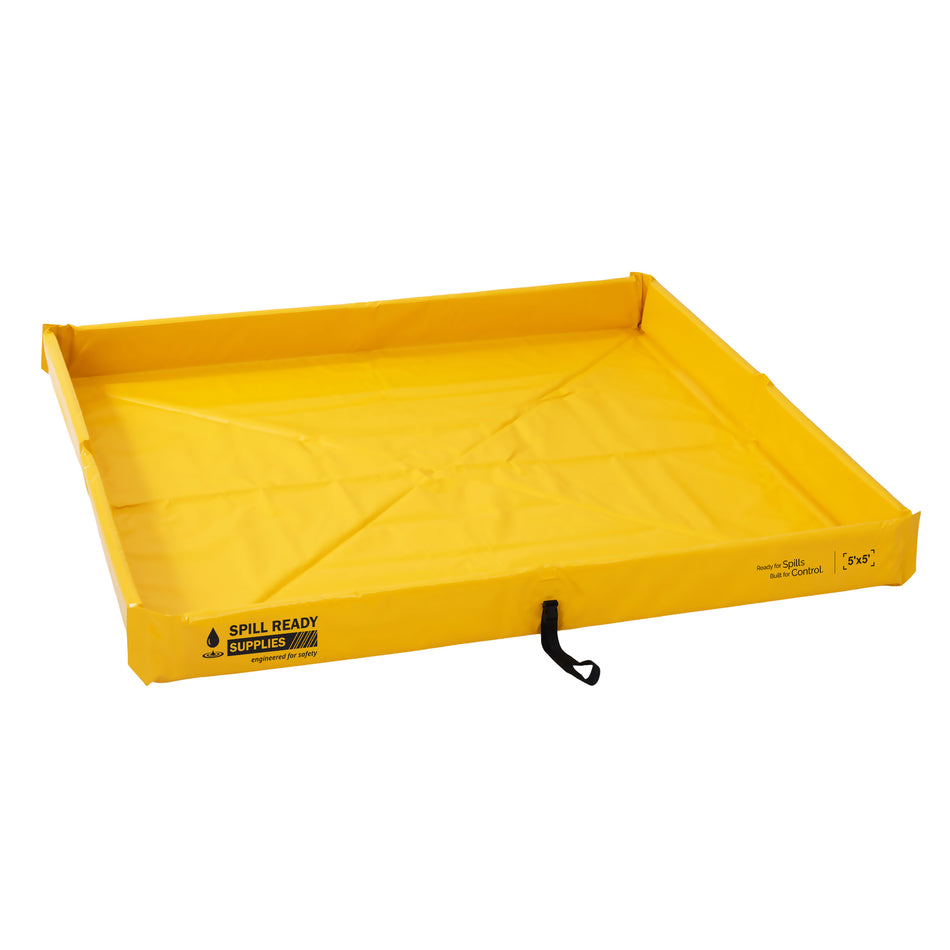 Duck Pond Spill Containment Berm - 5' x 5', 22 oz PVC, Yellow