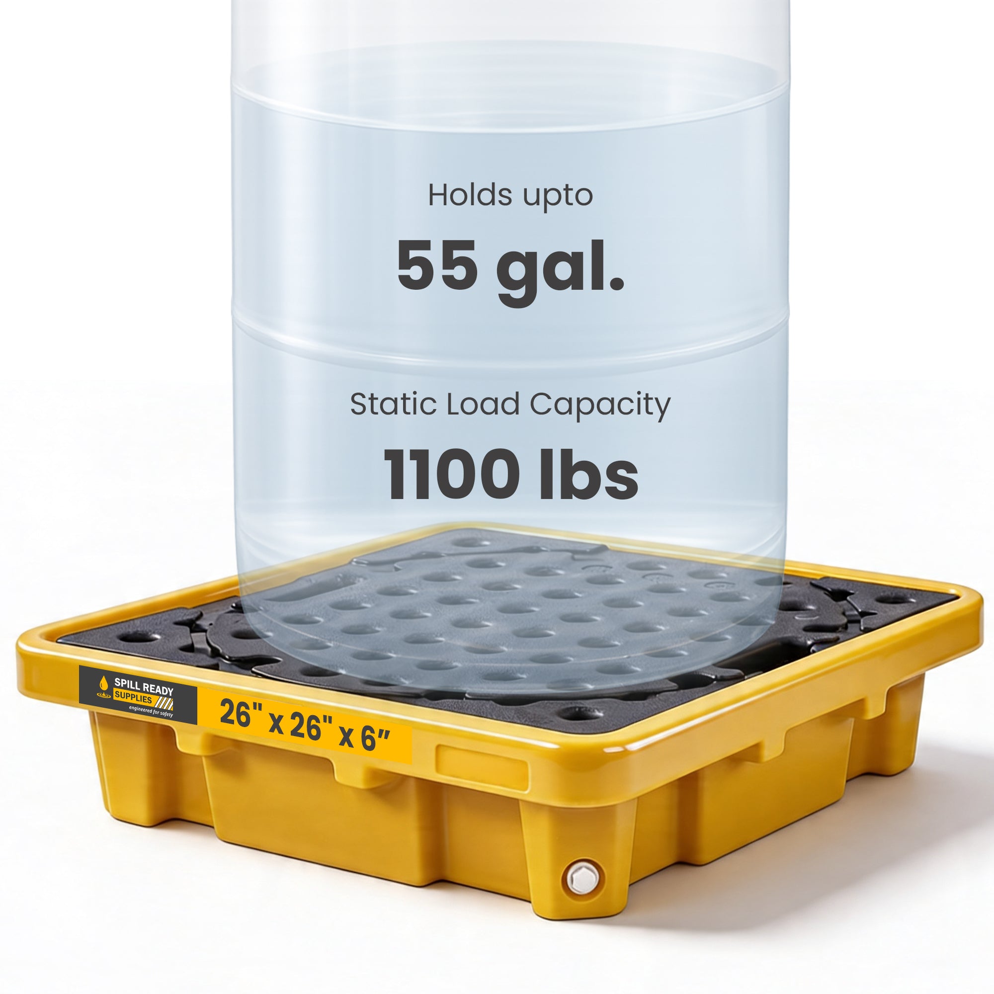 Single Drum Spill Containment Workstation 26in x 26in x 7in