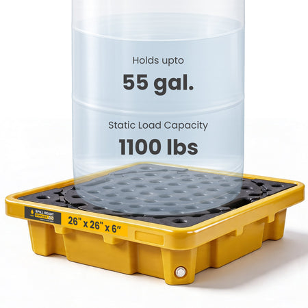 Single Drum Spill Containment Workstation 26in x 26in x 7in
