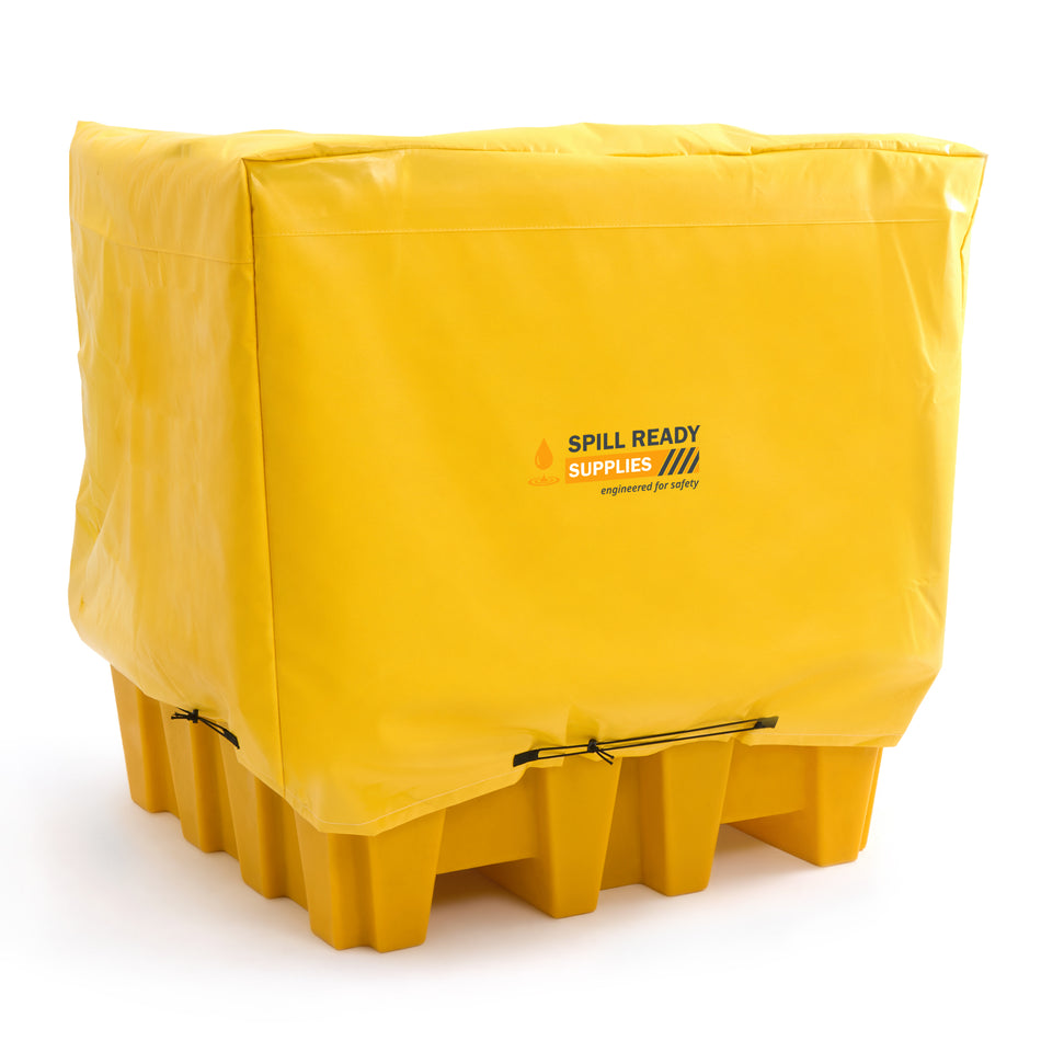 4-Drum Spill Pallet Tarp Cover | Weather-Resistant Outdoor Spill Containment Cover