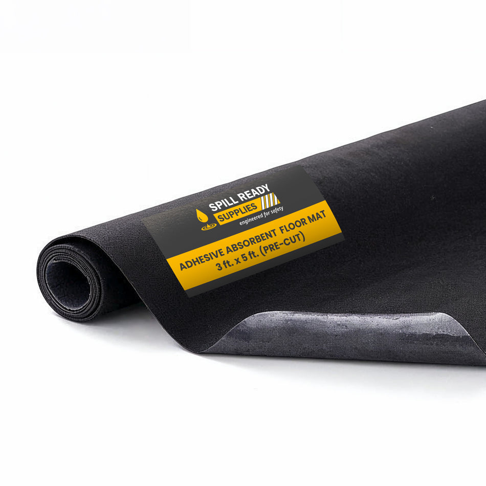 Adhesive Absorbent Grippy Floor Mat Roll - 3' x 5' - 3 mm - Black, 10-Pack Precut Mats