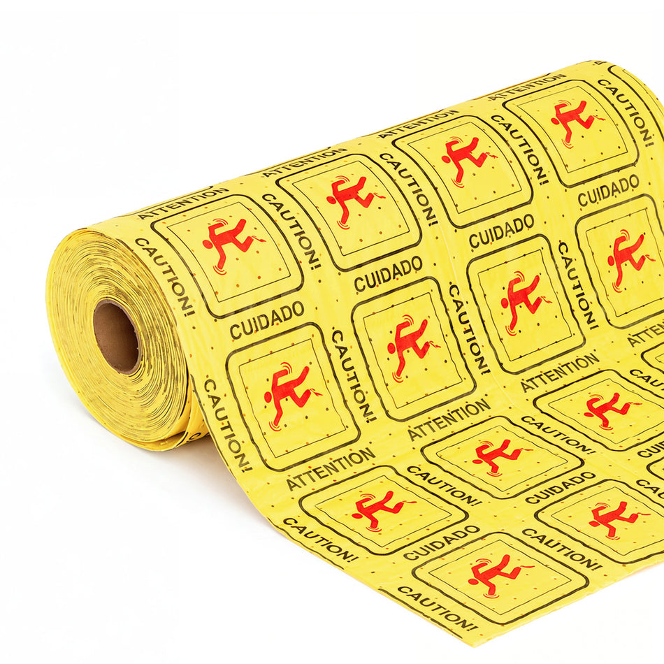 High Visibility Absorbent Roll 30in x 75ft | Yellow Printed Universal Sorbent Mat | Heavyweight Dimpled