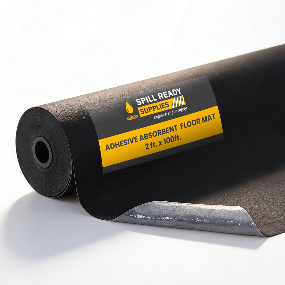 Adhesive Absorbent Grippy Floor Mat Roll - 2' x 100' - 3 mm - Black