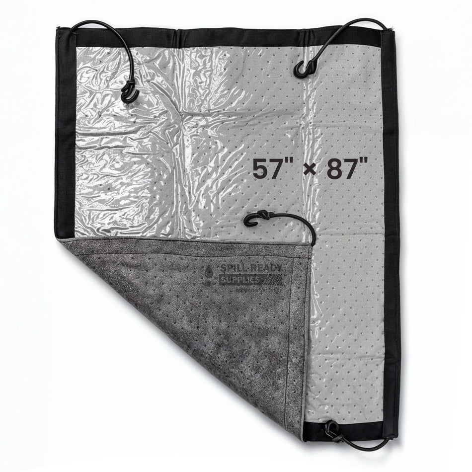 Spill Soaker Pad 87" × 57" with 3.7 Gallon Absorbent capacity | Large Equipment Drip Pad | Floor Protection for Leaks and Drips