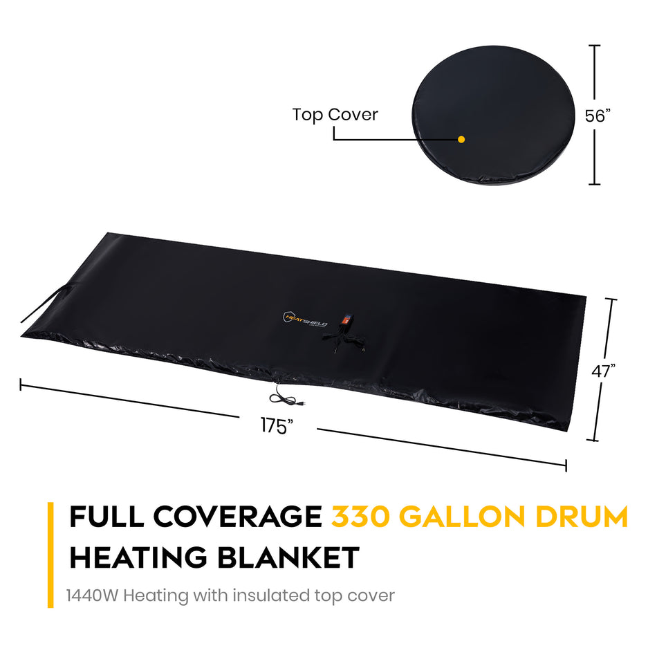 IBC Tote Heating Blanket 330 Gal | Full Coverage Electric IBC Heater for 330 Gallon Totes | Temperature Control