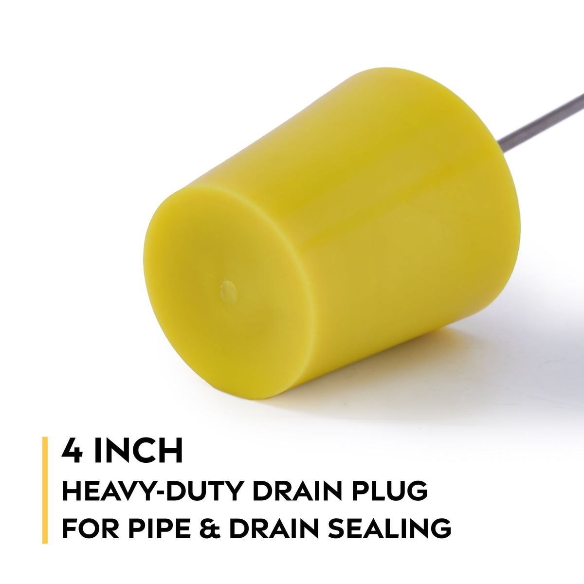 Drain Plug 4in Polyurethane Yellow Tapered
