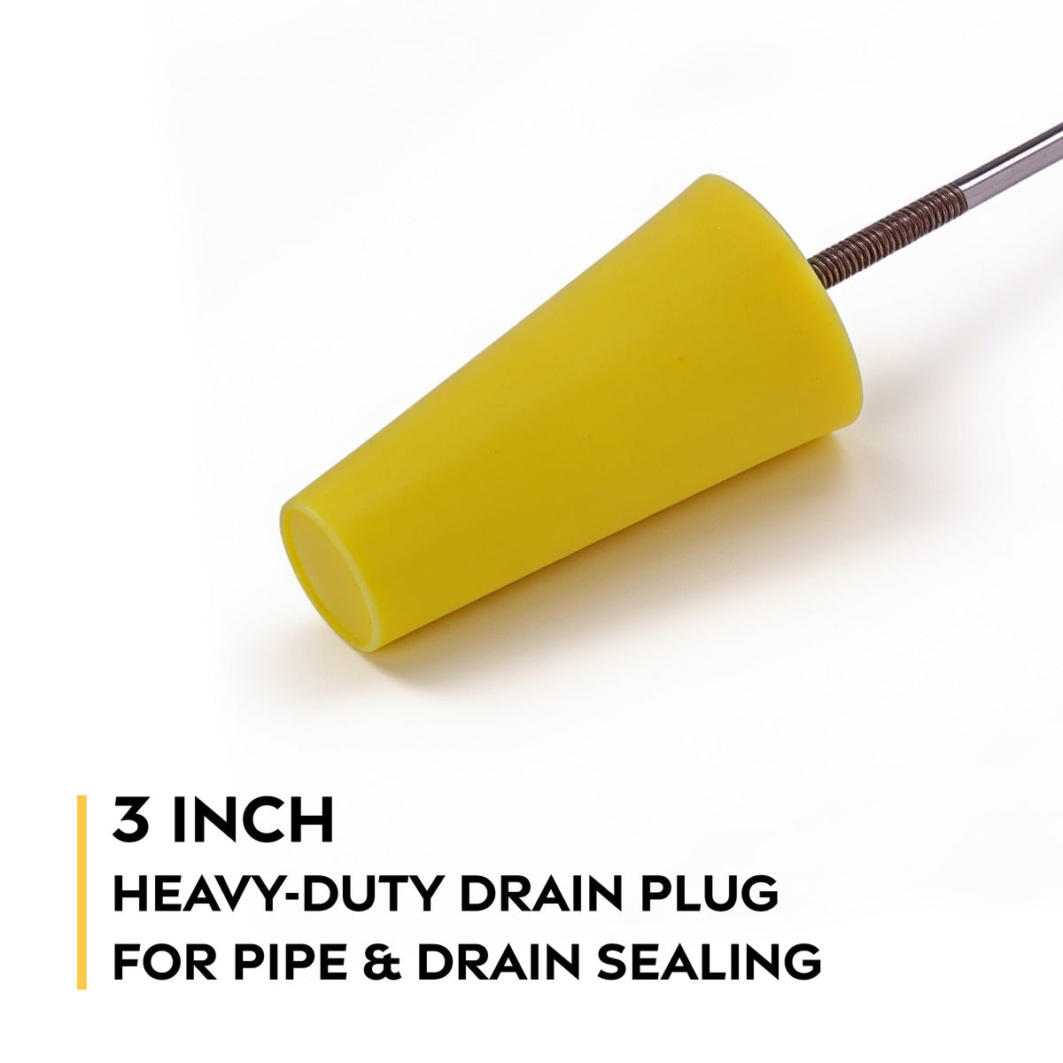 Drain Plug 3in Polyurethane Yellow Tapered