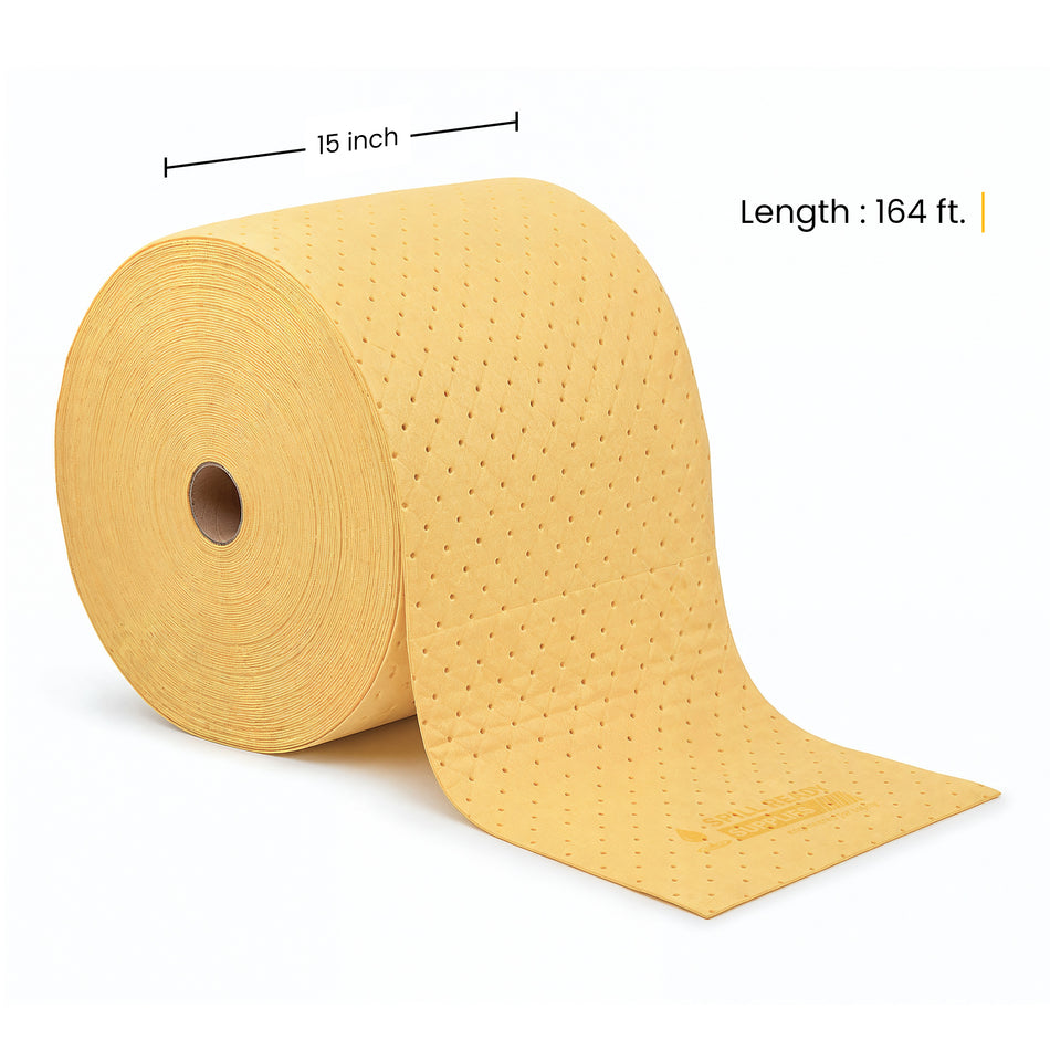 Chemical Absorbent Mat Roll | Absorbs Chemical-Based Liquids 164' L x 15" W
