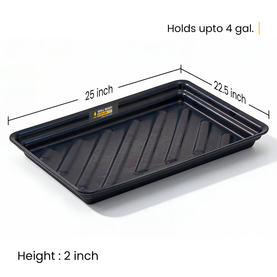 Spill Containment Drip Tray | Black | Size: 22" W x 25" L x 2" H