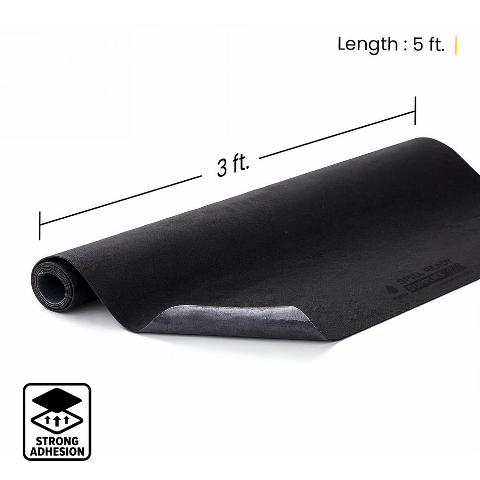 Adhesive Absorbent Grippy Floor Mat Roll - 3' x 5' - 3 mm - Black, 10-Pack Precut Mats