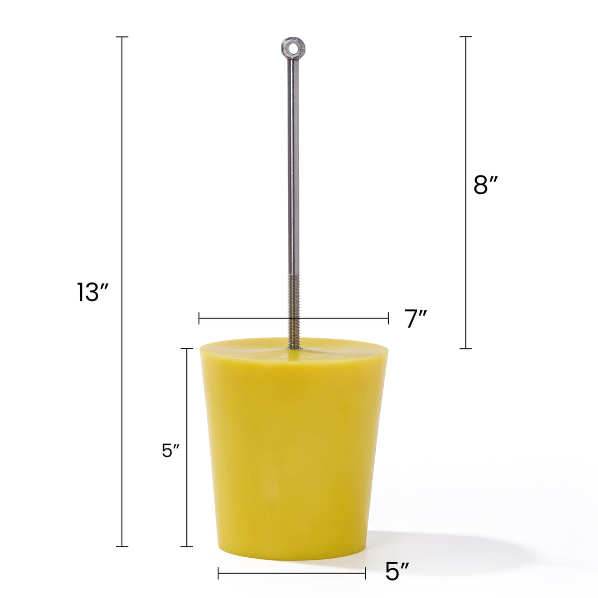 Drain Plug 6in Polyurethane Yellow Tapered