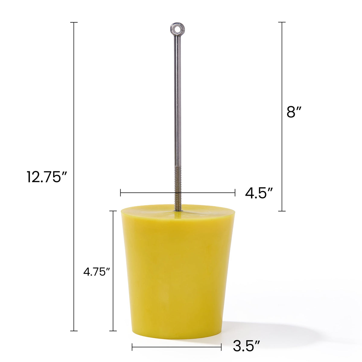 Drain Plug 4in Polyurethane Yellow Tapered
