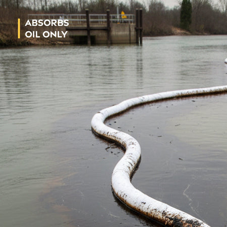 Oil Absorbent Boom 5in x 10ft Marine Linkable