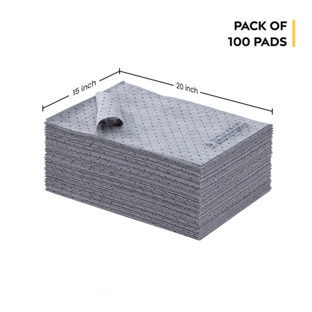 Universal Absorbent Pads 15in x 20in Gray Heavyweight
