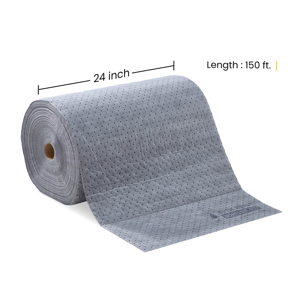 Absorbent Mat Roll | 24" W x 150' L | Universal | Grey