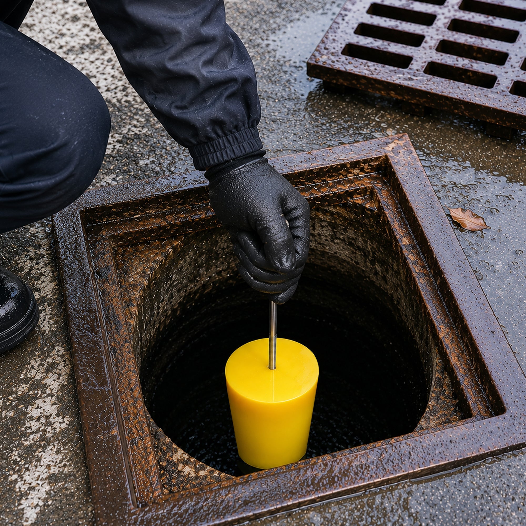 Drain Plug 6in Polyurethane Yellow Tapered