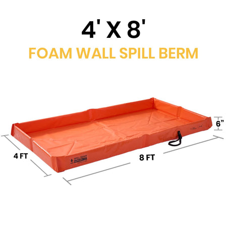 4' x 8' orange foam wall spill containment berm, 22 oz PVC – image 2