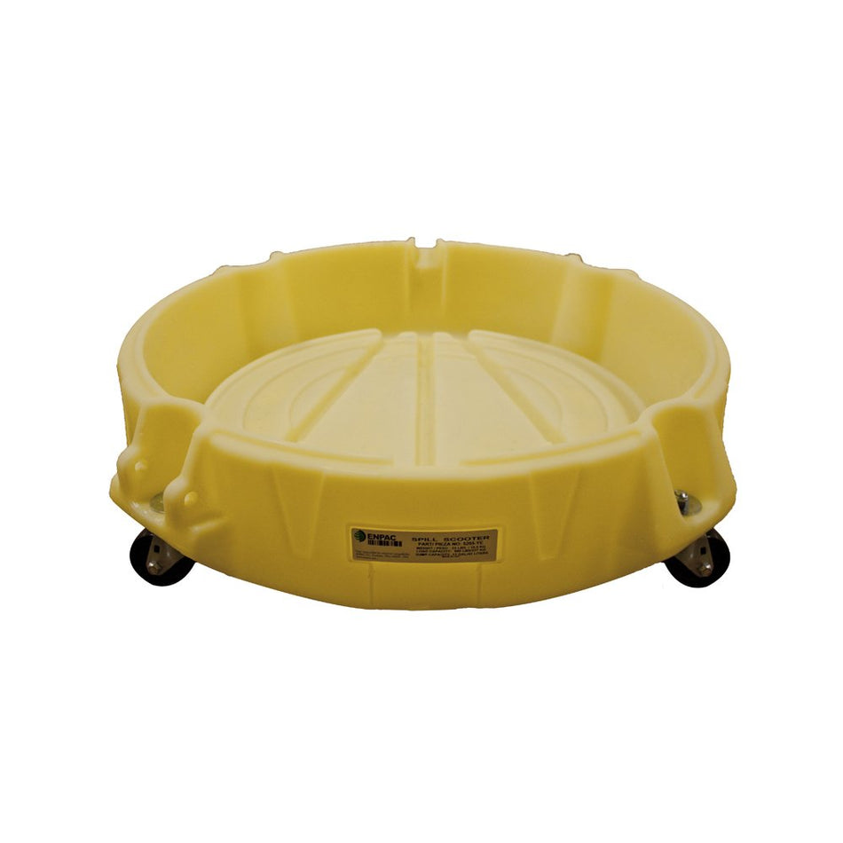 ENPAC Spill Containment Scooter, Yellow, 100% polyethylene, 500 lbs. Capacity, Molded Pour Spout
