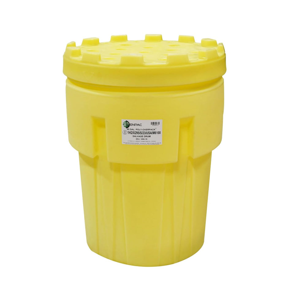 95-Gallon Poly-Overpack Salvage Drum, Yellow