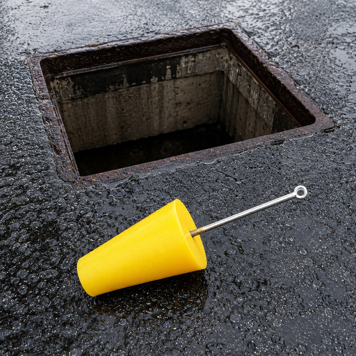 Drain Plug 3in Polyurethane Yellow Tapered