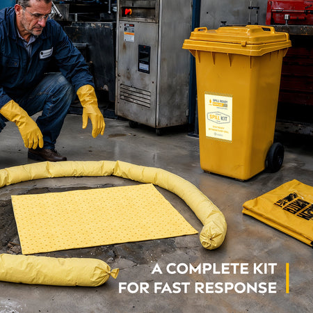 Chemical Spill Kit 30 Gallon Wheeled Bin