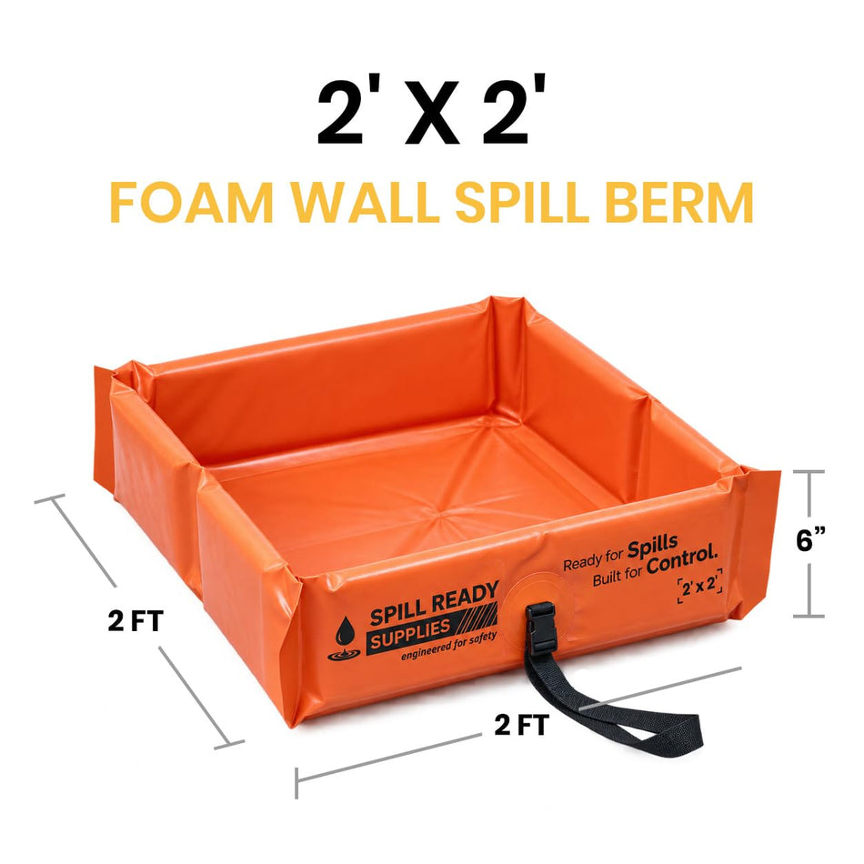 2-Pack 2' x 2' orange foam wall spill containment berm, 22 oz PVC – image 2