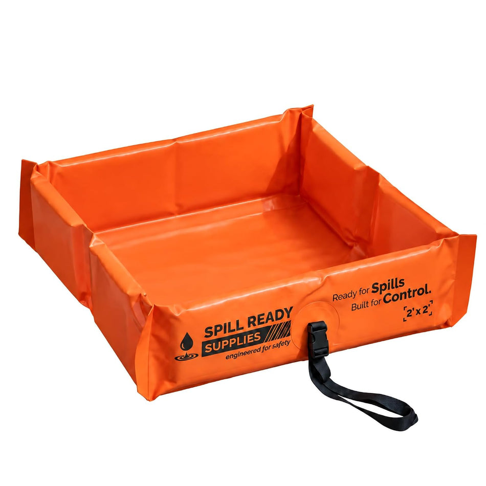 2' x 2' orange foam wall spill containment berm, 22 oz PVC
