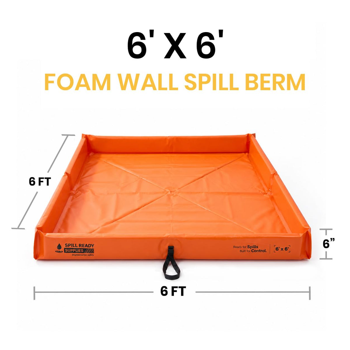 4-Pack 6' x 6' orange foam wall spill containment berm, 22 oz PVC – image 2