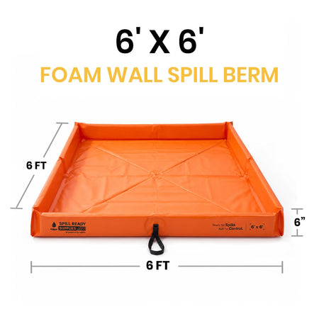 4-Pack 6' x 6' orange foam wall spill containment berm, 22 oz PVC – image 2