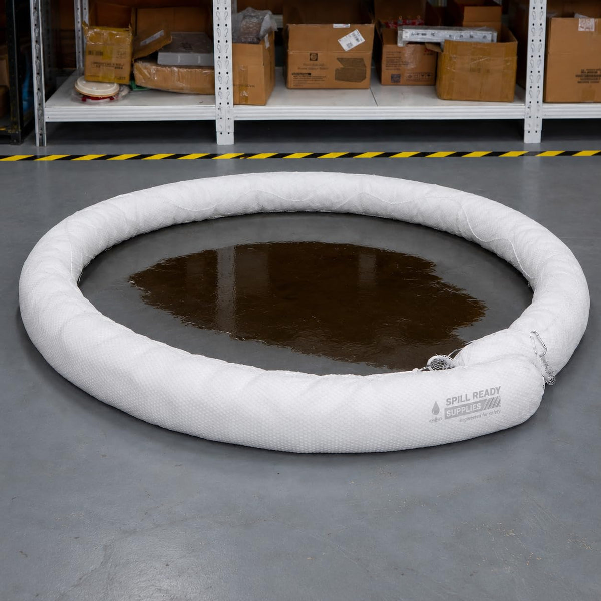 Oil absorbent boom marine deployment