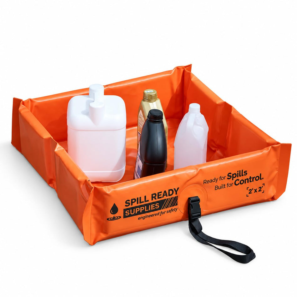 2' x 2' orange foam wall spill containment berm, 22 oz PVC – image 2