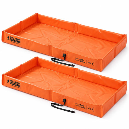 2-Pack 4' x 8' orange foam wall spill containment berm, 22 oz PVC
