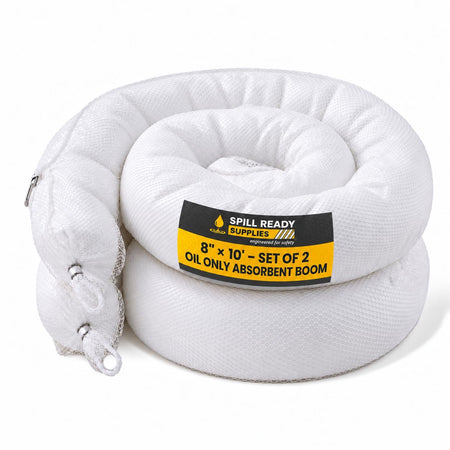 Oil Only Absorbent Boom 8 in x 10 ft 2-pack