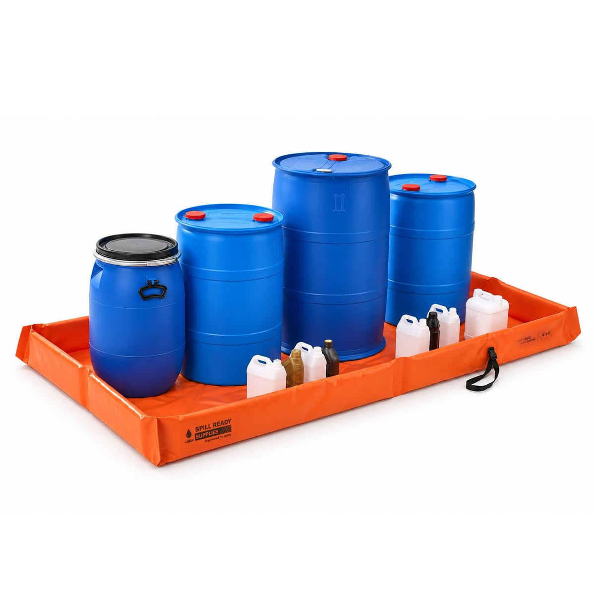 4' x 8' orange foam wall spill containment berm, 22 oz PVC