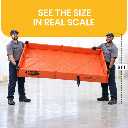 4' x 8' orange foam wall spill containment berm, 22 oz PVC – image 9