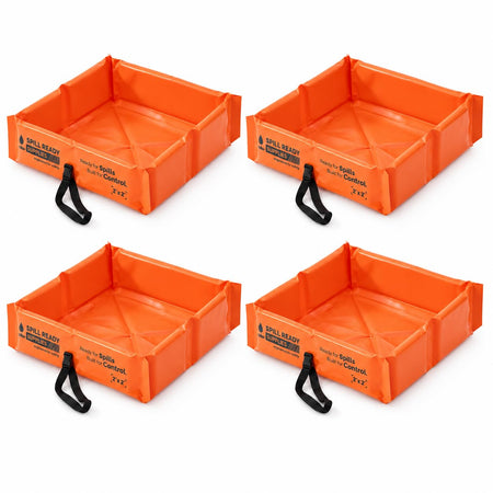 4-Pack 2' x 2' orange foam wall spill containment berm, 22 oz PVC