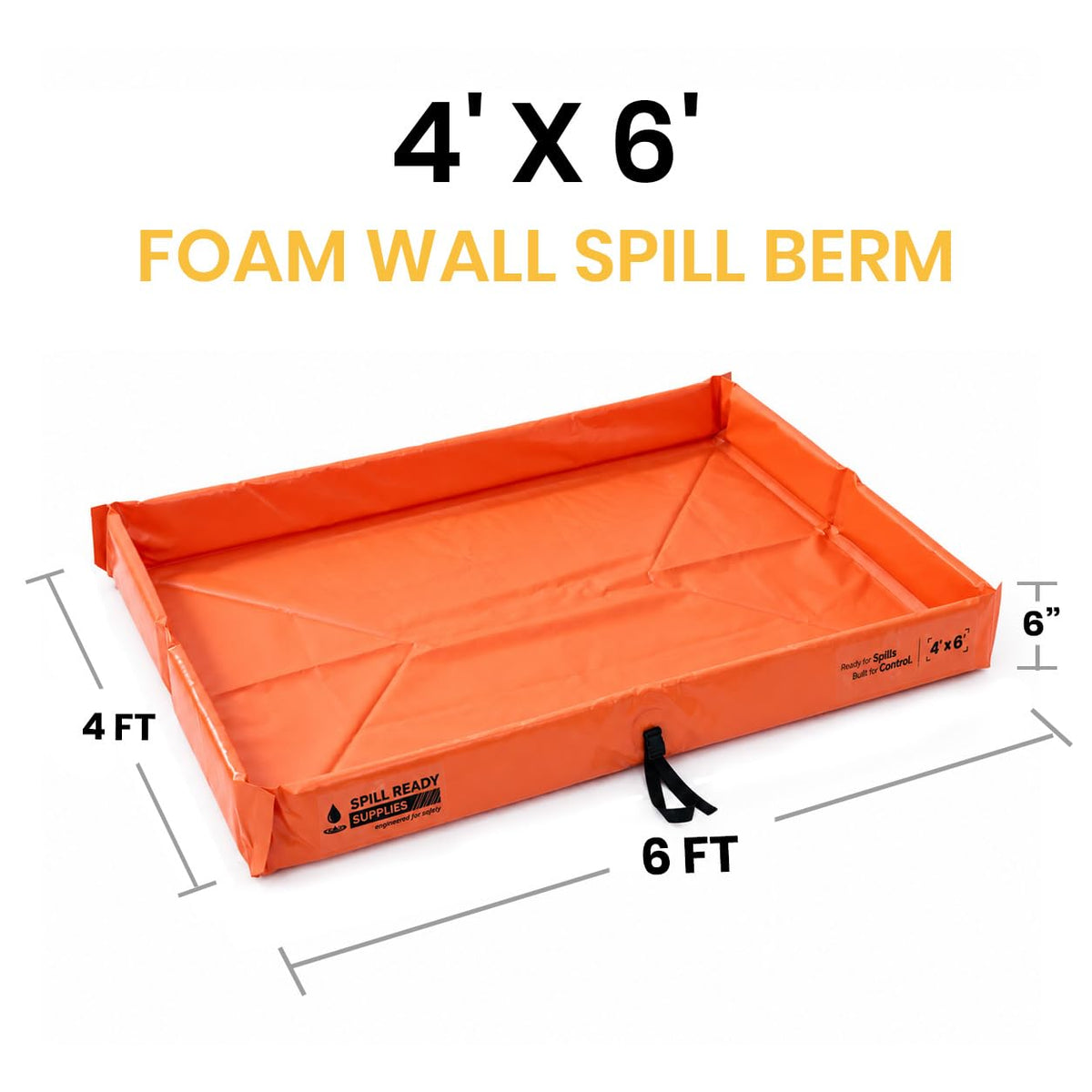 4' x 6' orange foam wall spill containment berm, 22 oz PVC – image 2