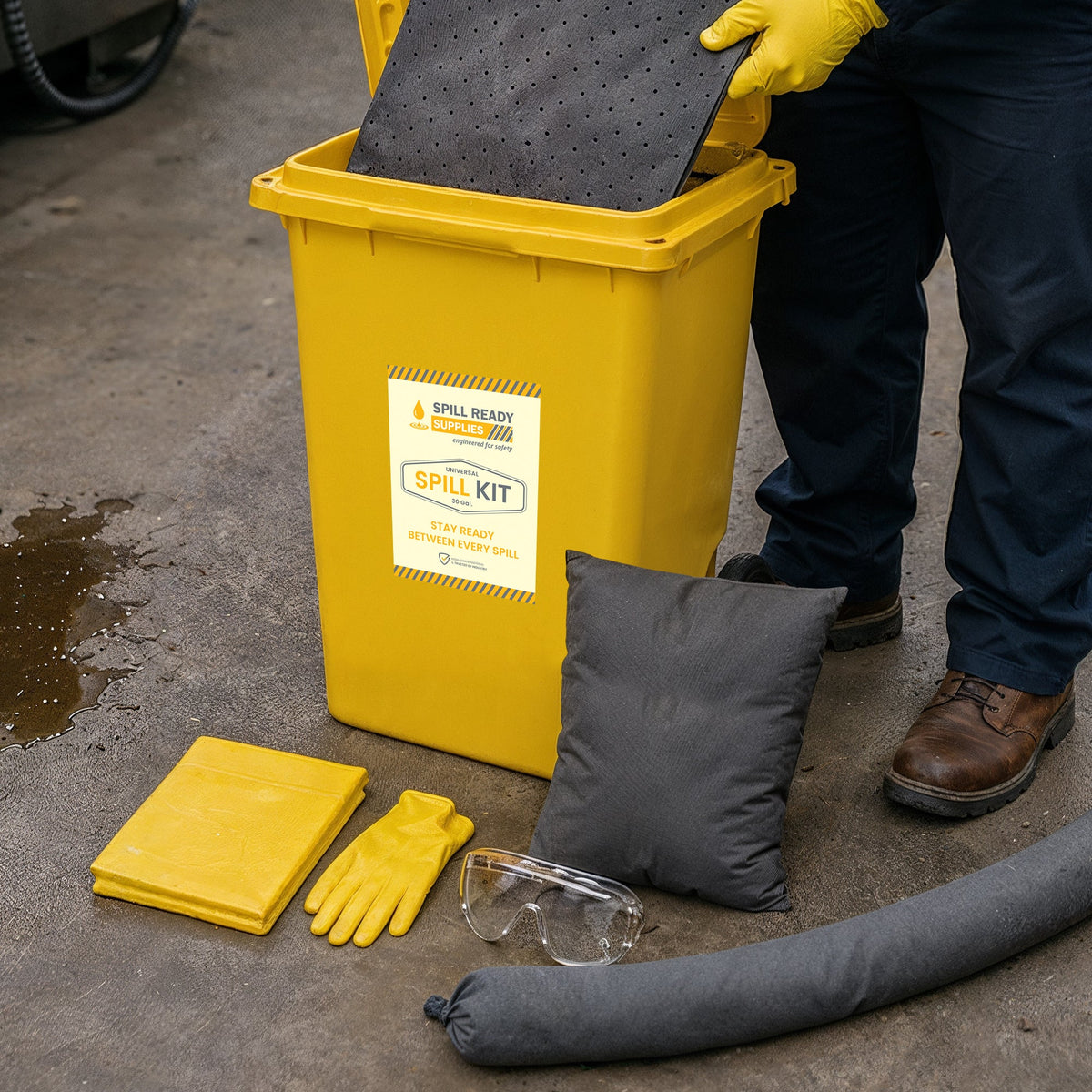Universal Spill Kit 30 Gallon Wheeled Bin