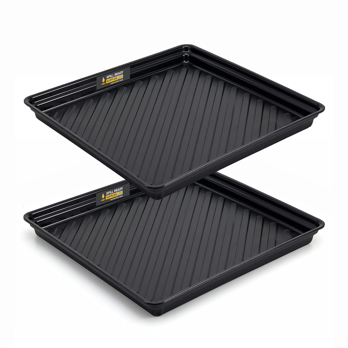 2-pack black spill containment drip trays 47 x 47 in, 40 gallon
